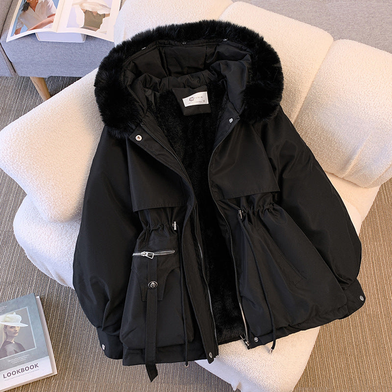 Women's Warm Hooded Parka with Faux Fur Trim
