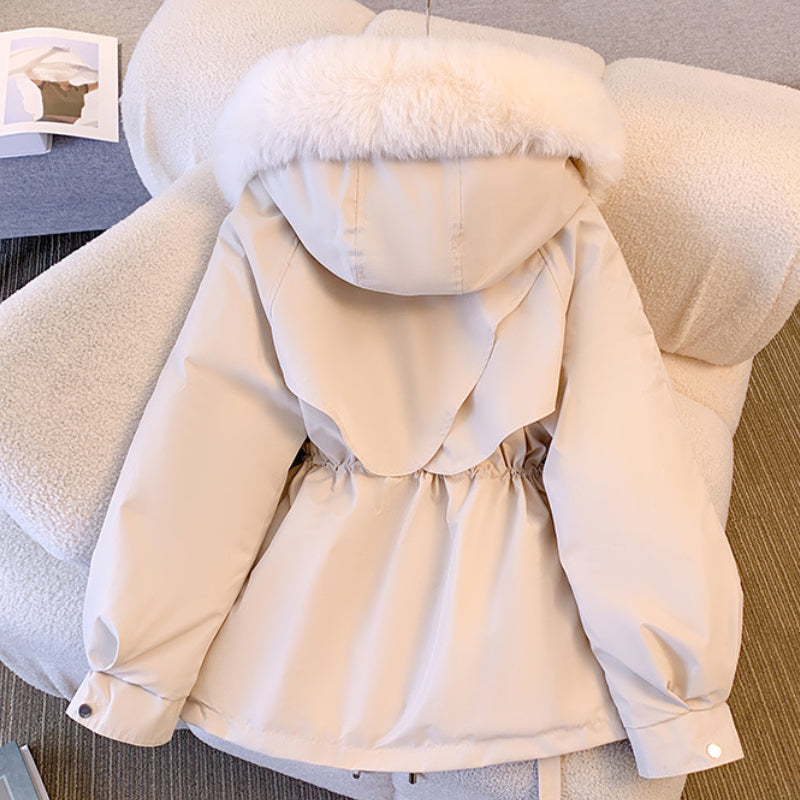 Women's Warm Hooded Parka with Faux Fur Trim