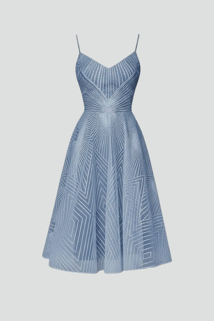 Women's Flared Skirt Strappy Midi Dress