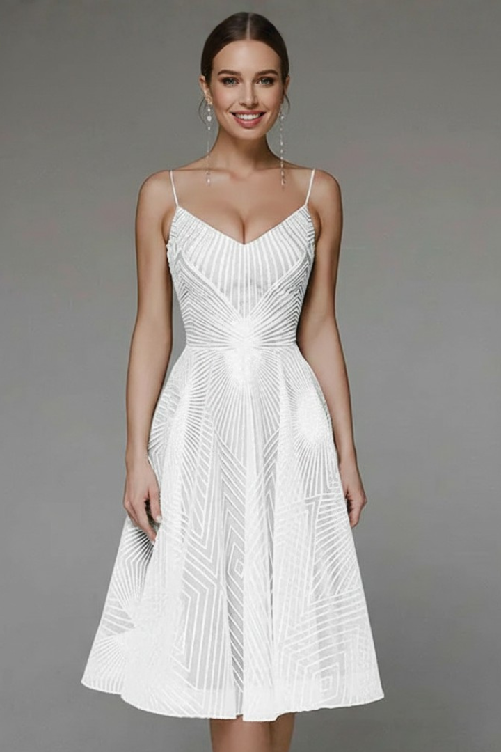 Women's Flared Skirt Strappy Midi Dress