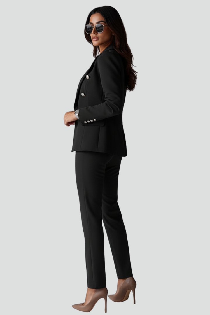 Women's Straight-Leg Pants and Blazer Coordinated Suit