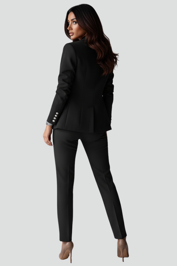 Women's Straight-Leg Pants and Blazer Coordinated Suit