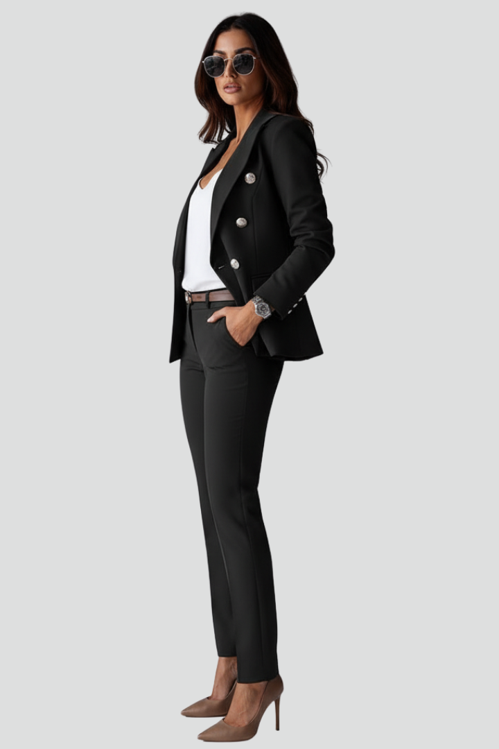 Women's Straight-Leg Pants and Blazer Coordinated Suit