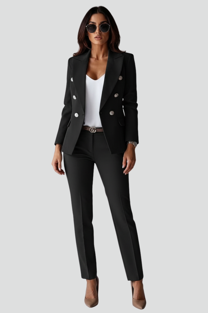 Women's Straight-Leg Pants and Blazer Coordinated Suit