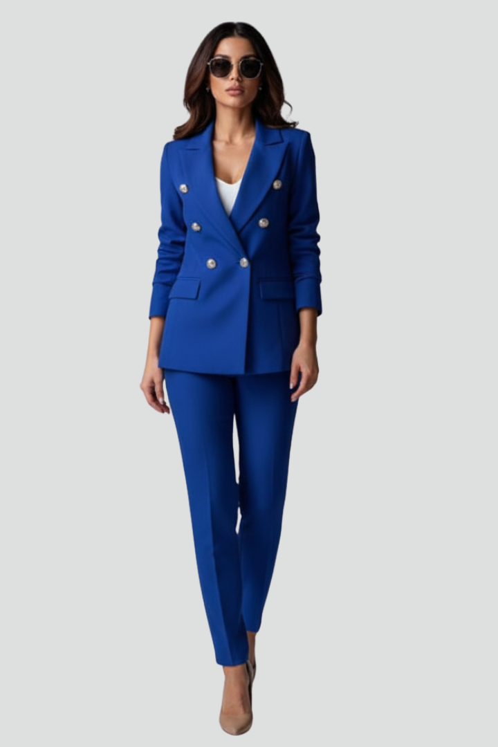 Women's Straight-Leg Pants and Blazer Coordinated Suit