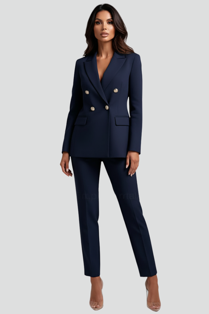 Women's Straight-Leg Pants and Blazer Coordinated Suit