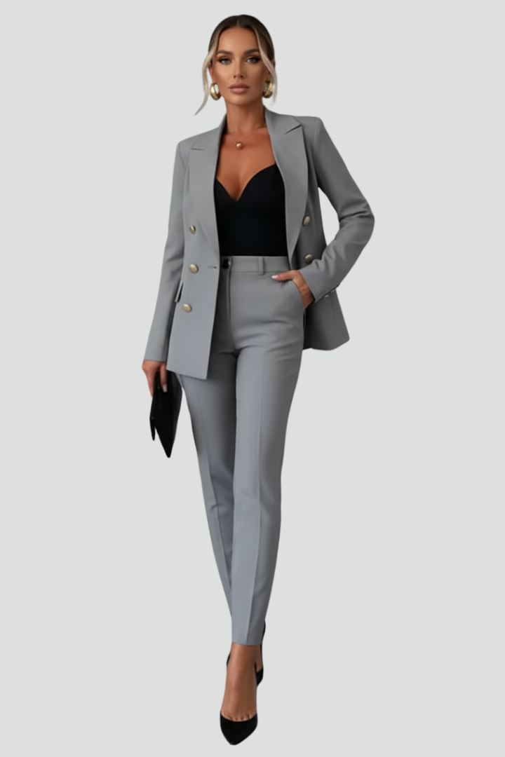Women's Straight-Leg Pants and Blazer Coordinated Suit
