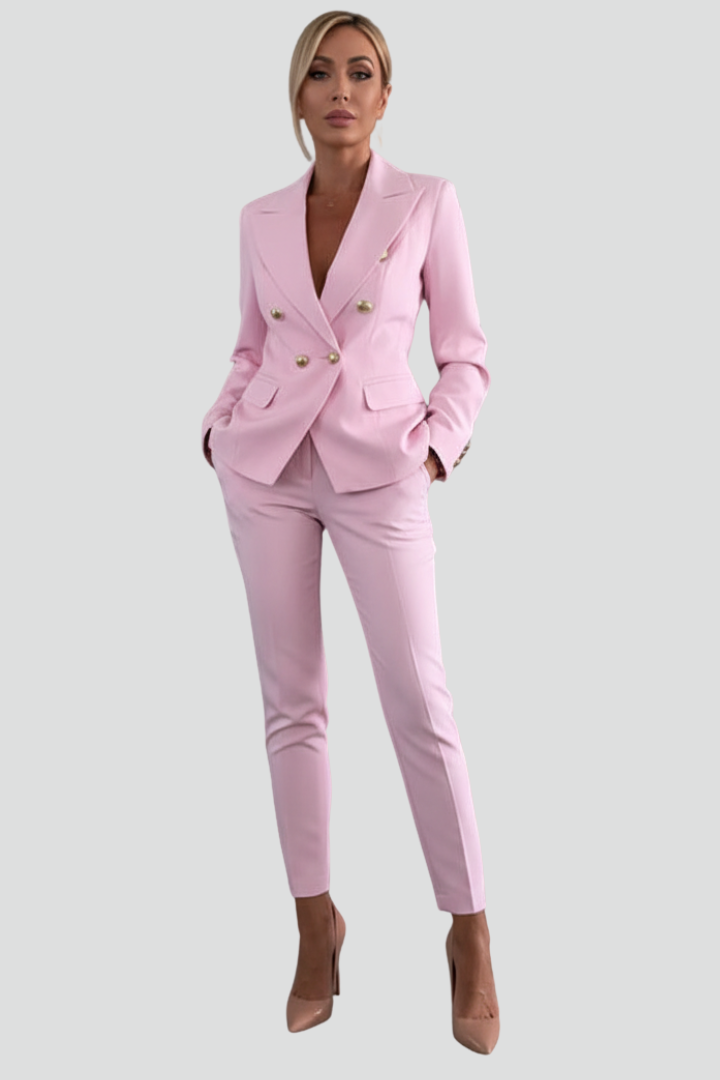Women's Straight-Leg Pants and Blazer Coordinated Suit