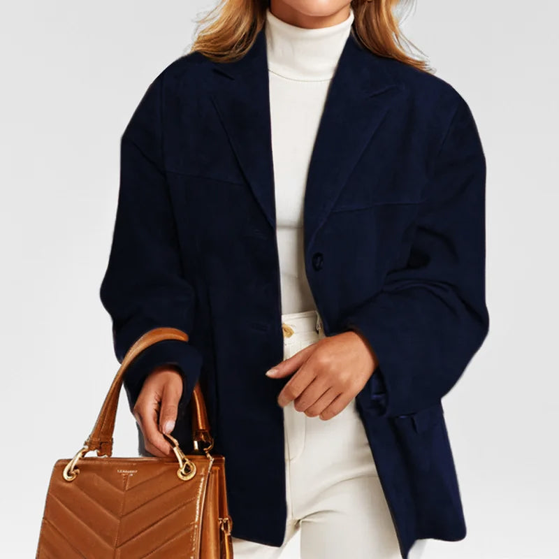 Women's Relaxed Faux Suede Tailored Blazer