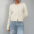 Women's Short Length Soft Button-Up Layering Cardigan