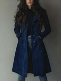 Women's Long Line Double Breasted Belted Raincoat