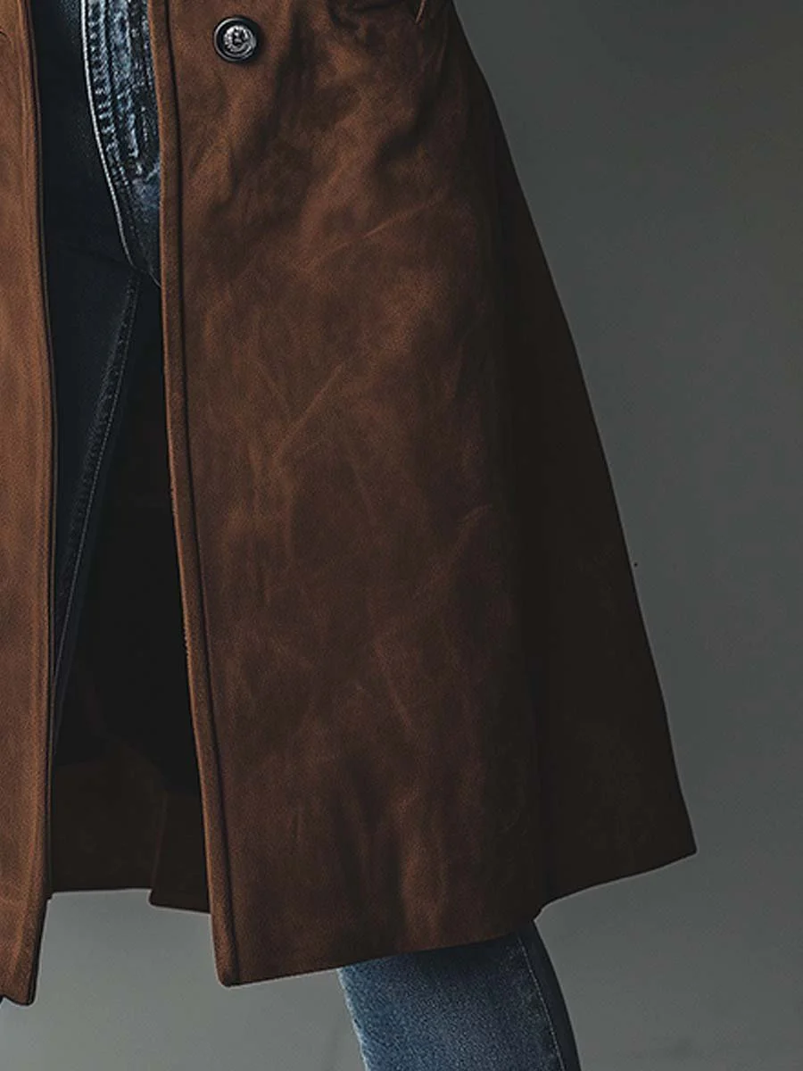 Women's Long Line Double Breasted Belted Raincoat