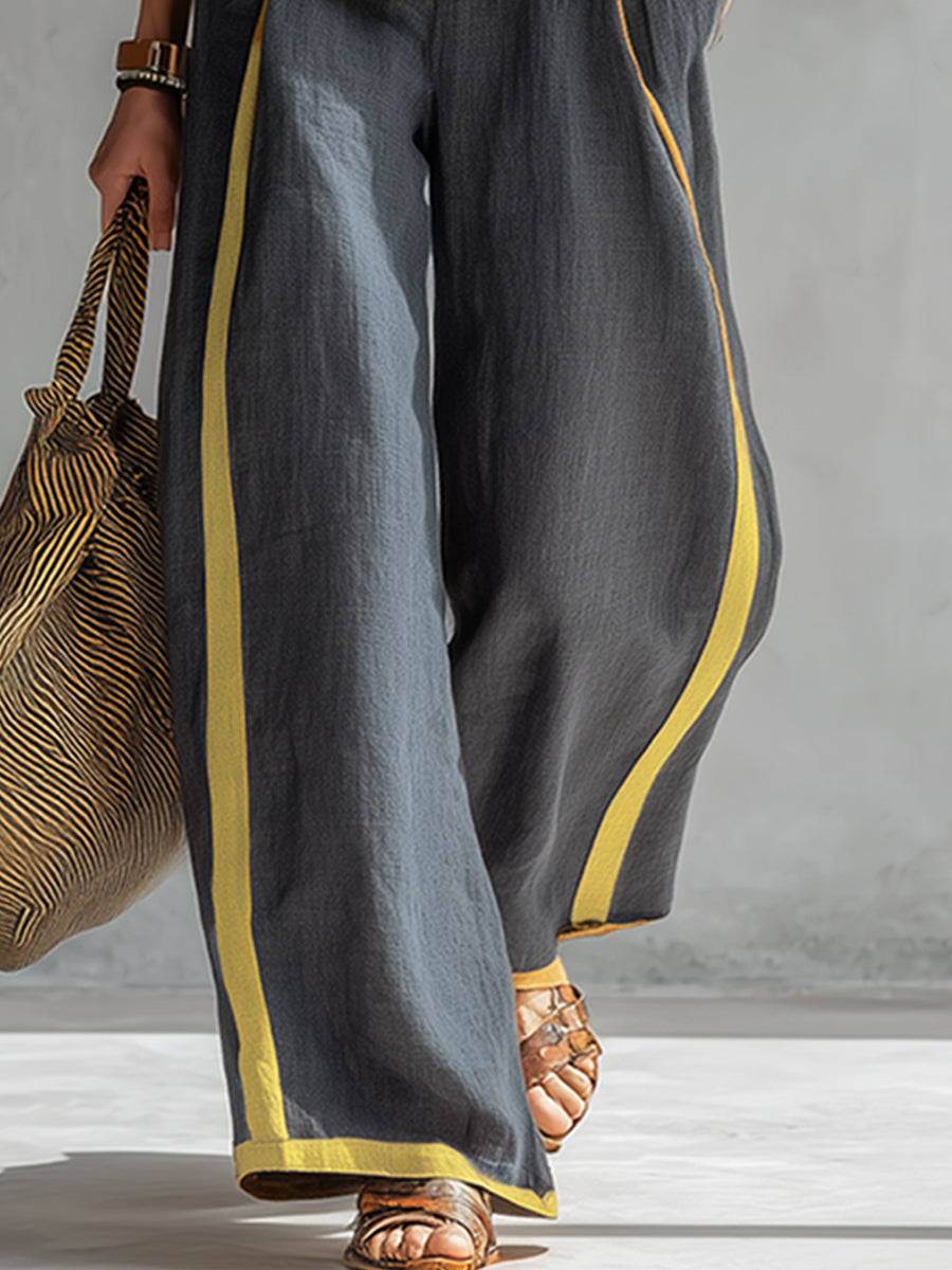 Women's Relaxed Travel Wide-Leg Pants Matching Set