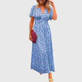 Women's Wrap Style Flattering Long Dress