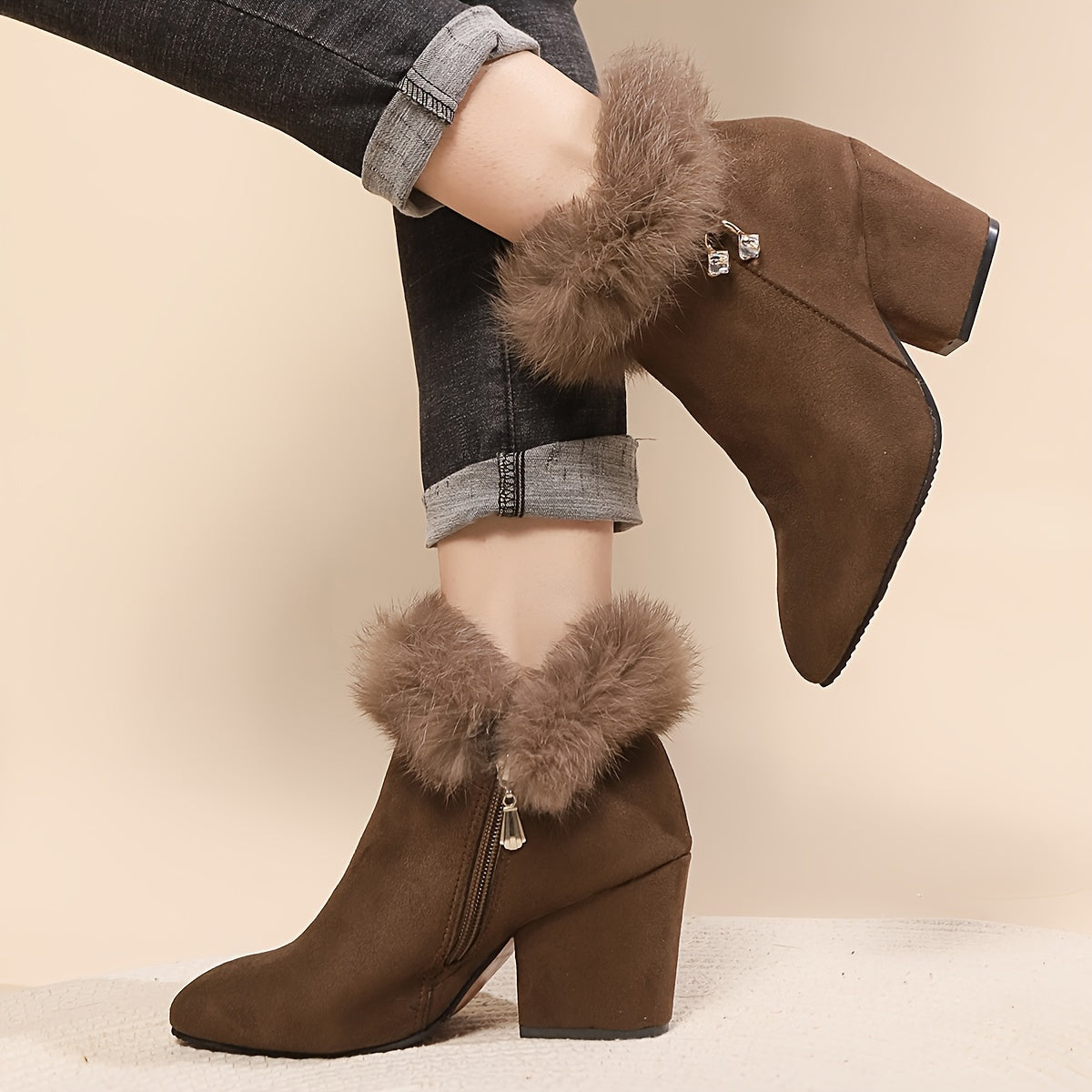Women's Soft Trim Pointed Ankle Boots for Cold Days