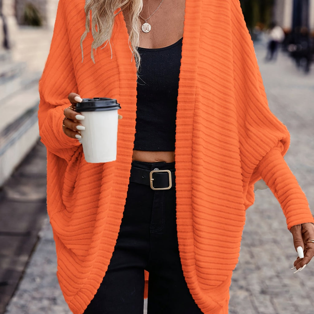Women's Throw-On Rib Knit Wrap Cardigan