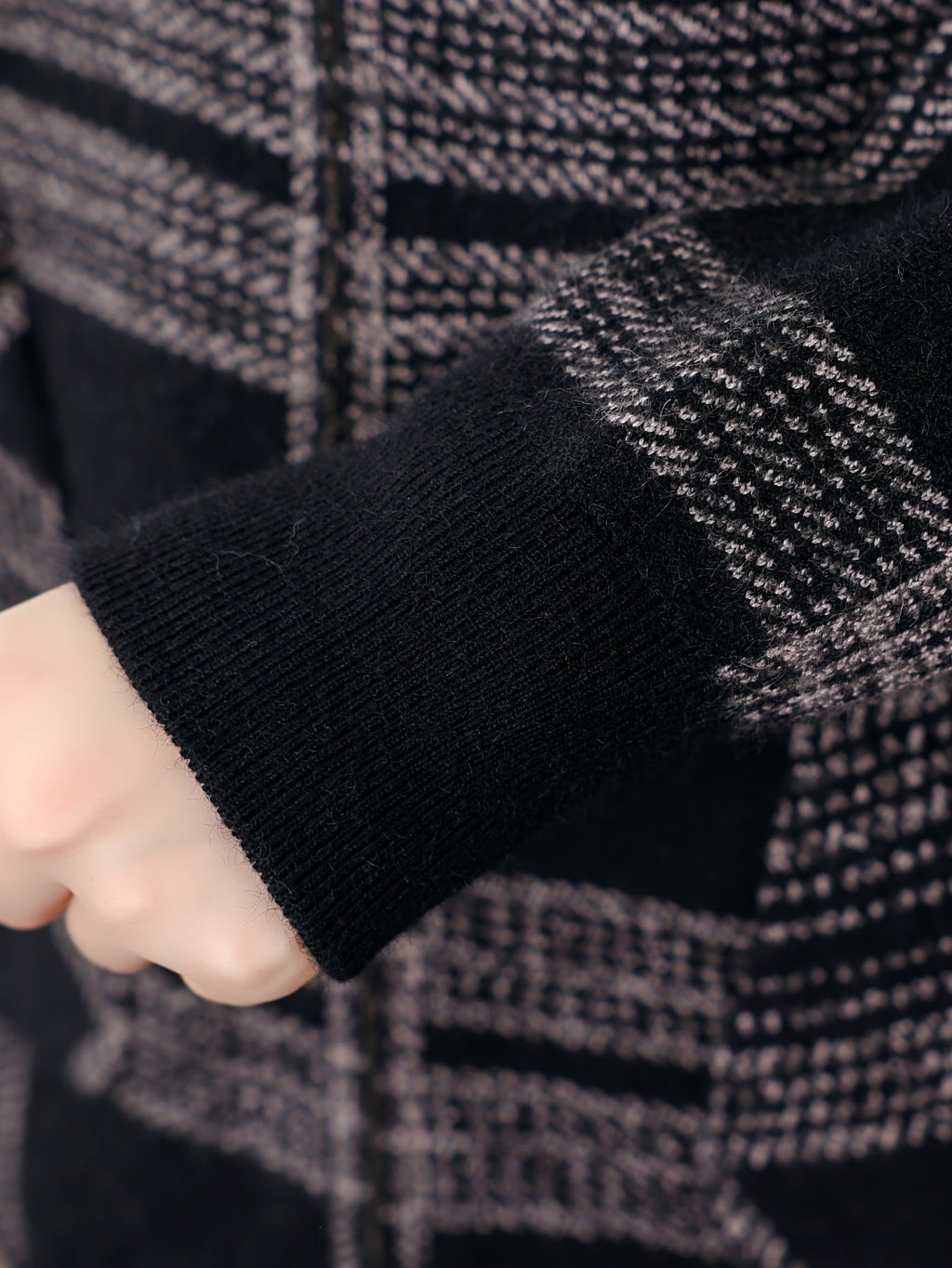 Women's Relaxed Check Print Hooded Zipper Jacket