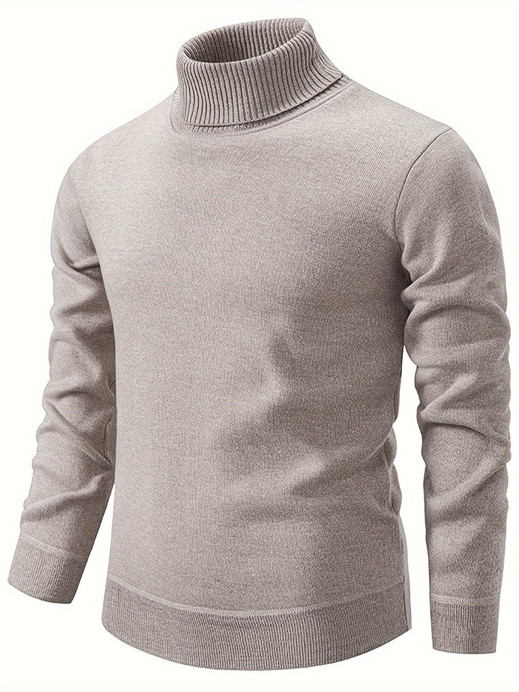 Men's Warm Lined Rollneck Pullover Knit Top