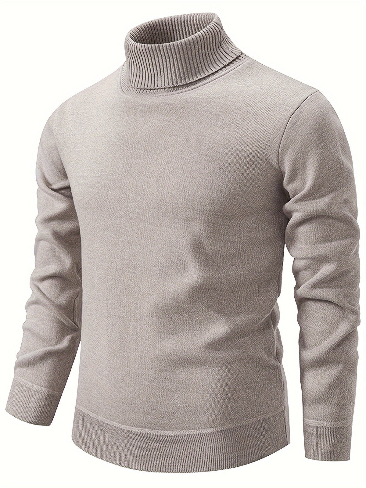 Men's Warm Lined Rollneck Pullover Knit Top