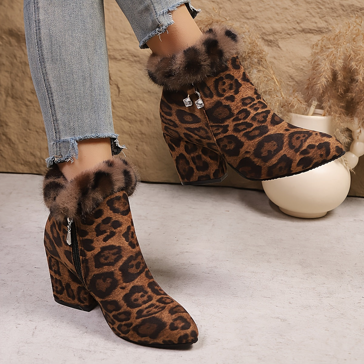 Women's Soft Trim Pointed Ankle Boots for Cold Days