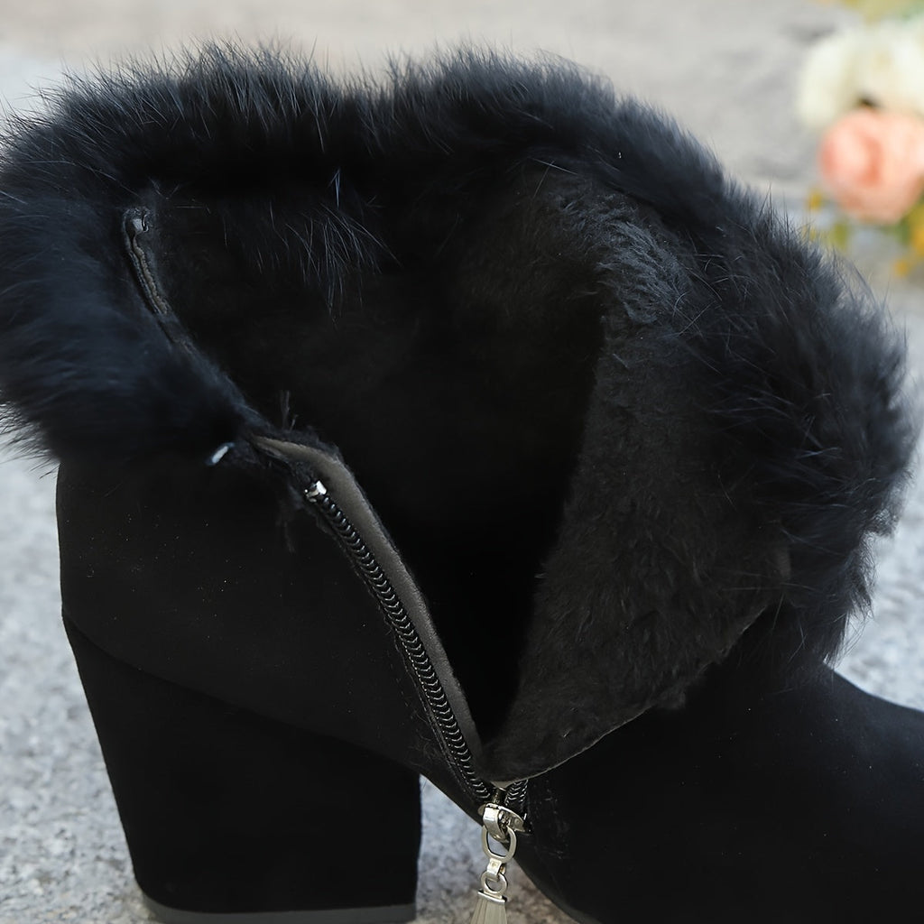 Women's Soft Trim Pointed Ankle Boots for Cold Days