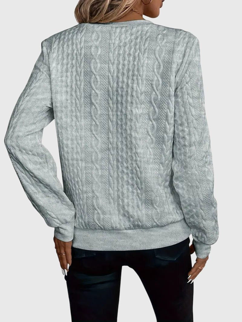 Women's Textured Cable Zip-Up Sweater Jacket