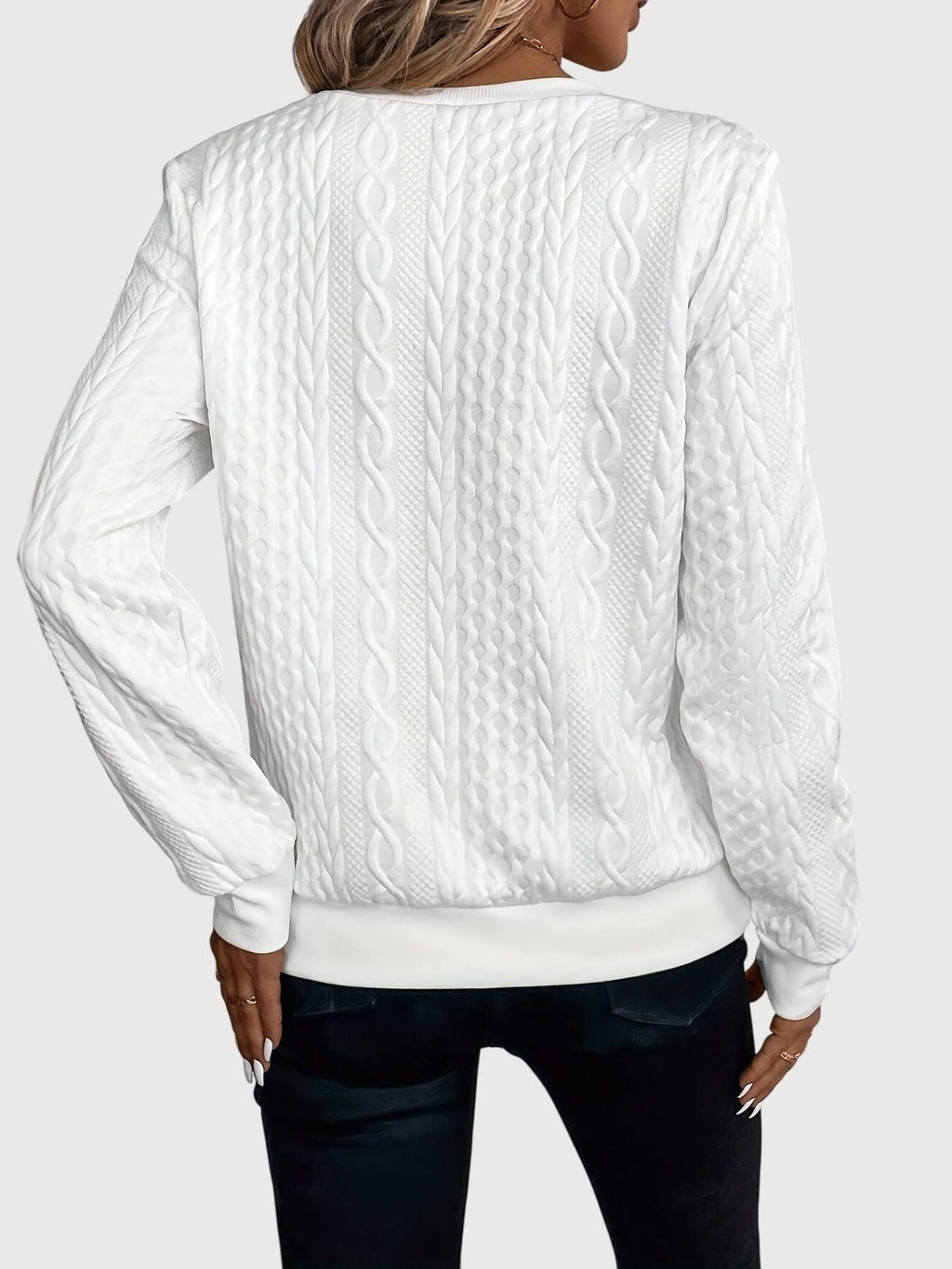 Women's Textured Cable Zip-Up Sweater Jacket