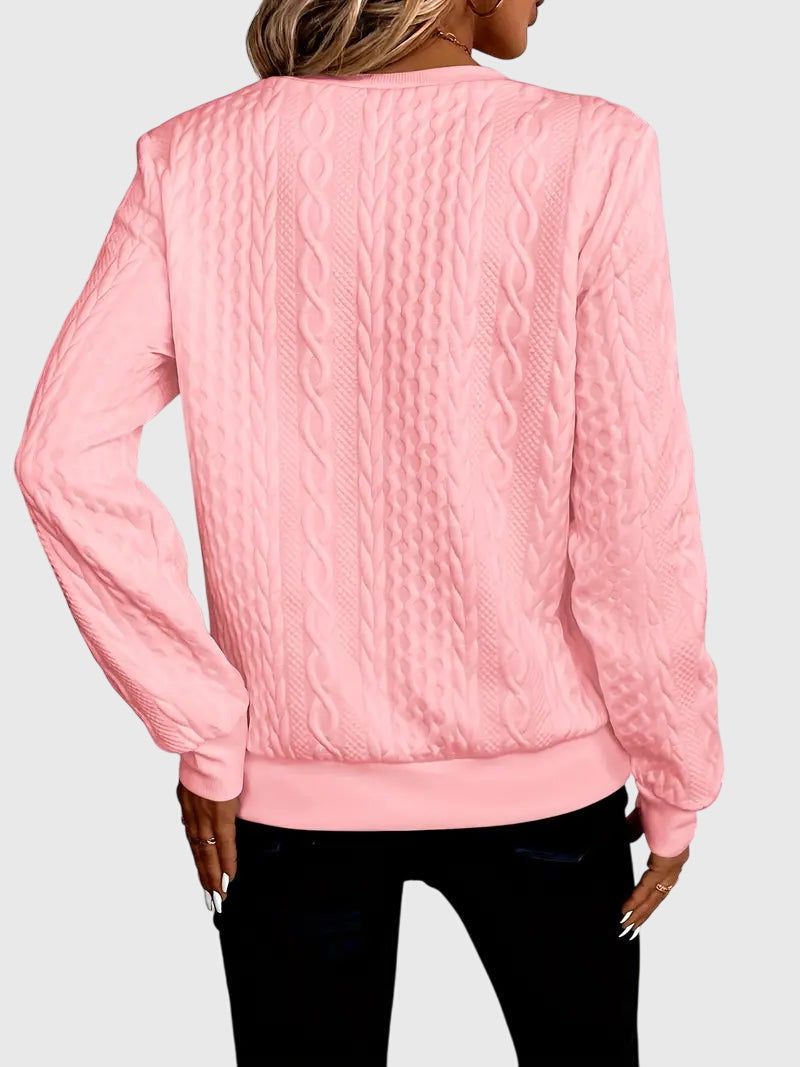 Women's Textured Cable Zip-Up Sweater Jacket