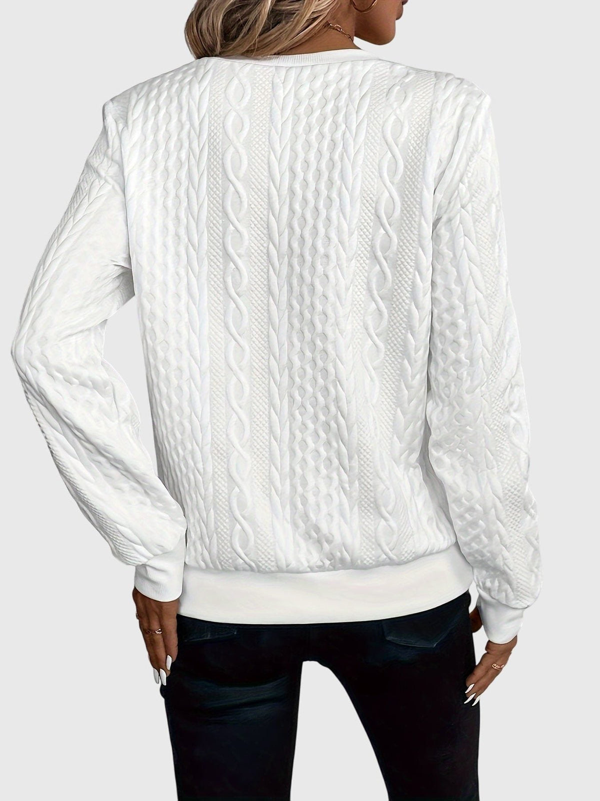 Women's Textured Cable Zip-Up Sweater Jacket