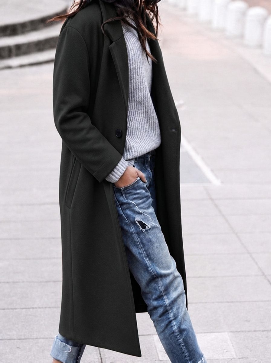 Women's Relaxed Lapel Topcoat for Layering