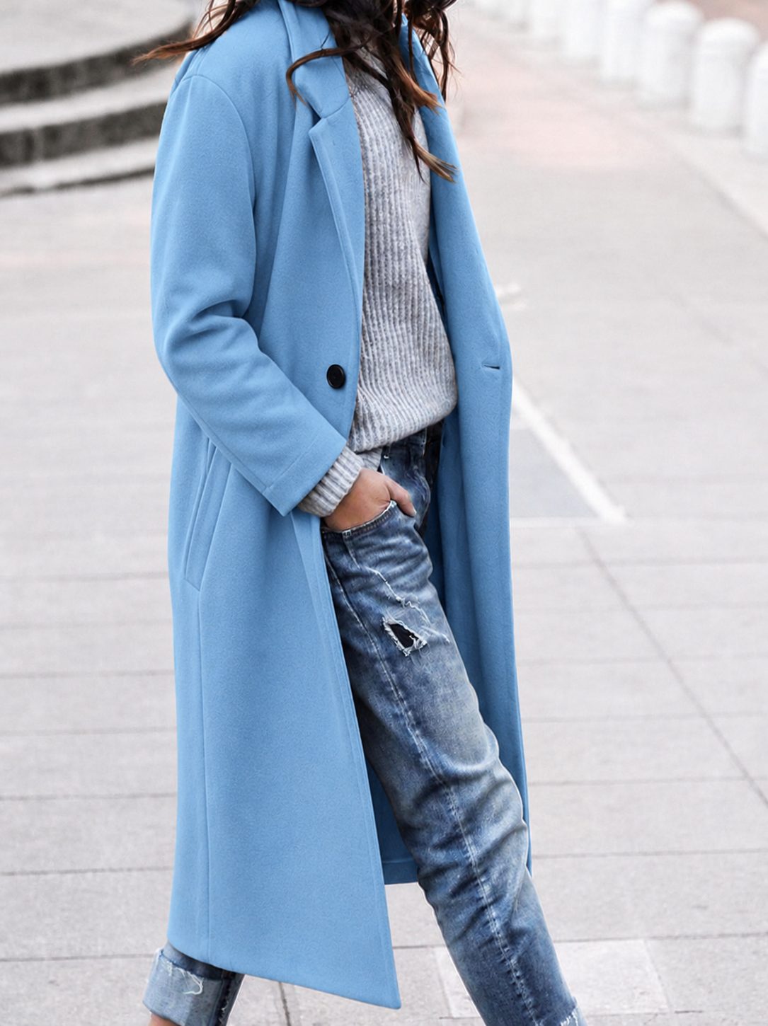 Women's Relaxed Lapel Topcoat for Layering