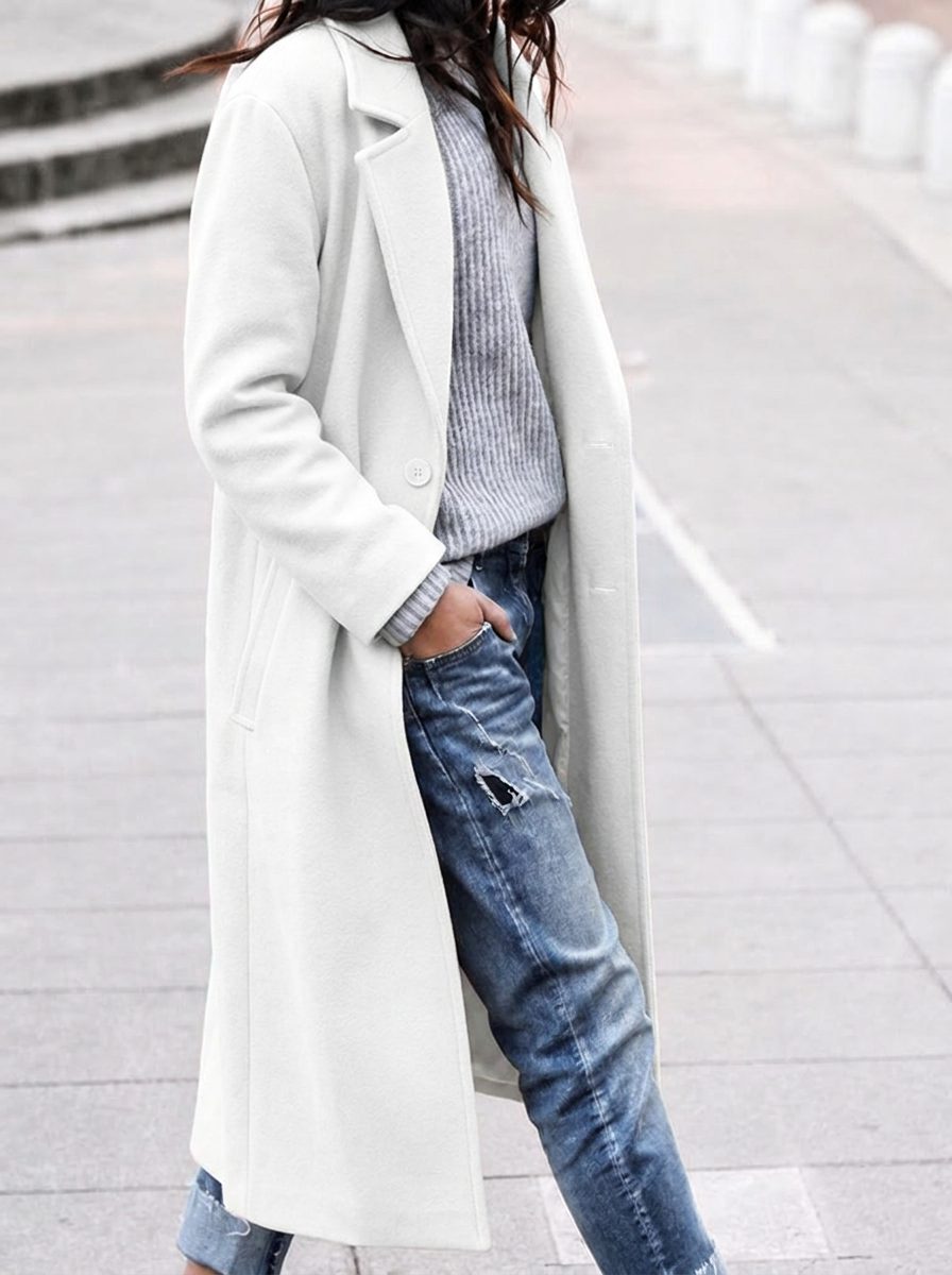 Women's Relaxed Lapel Topcoat for Layering
