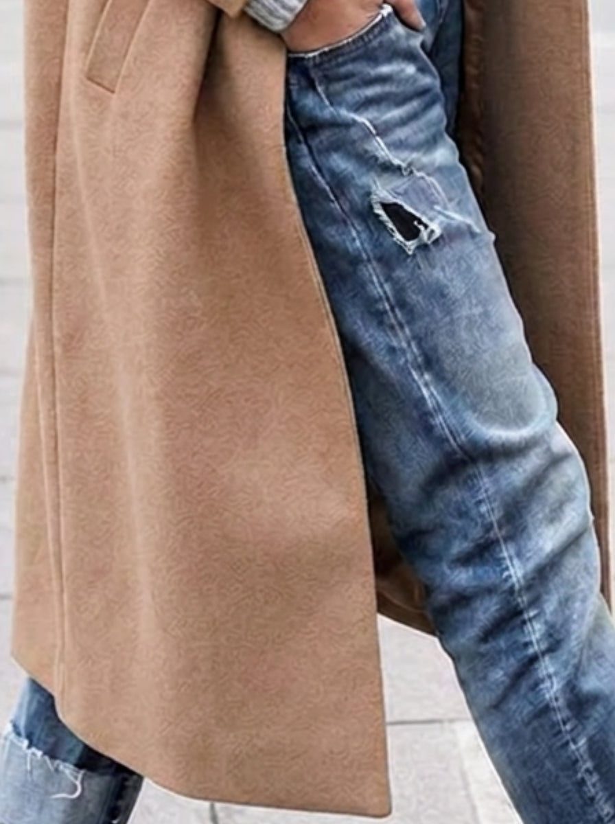 Women's Relaxed Lapel Topcoat for Layering