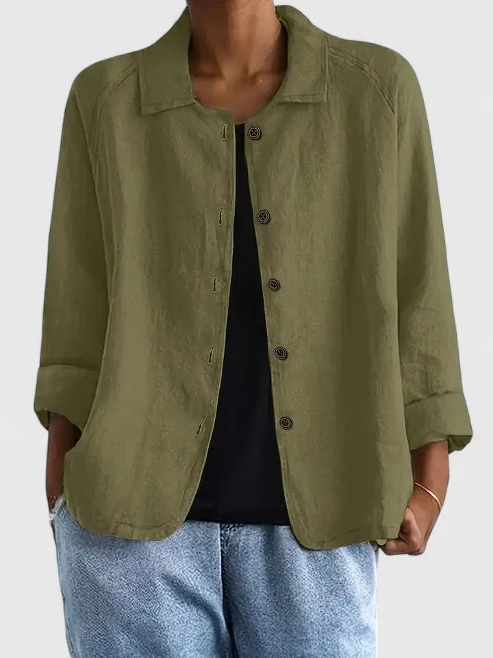 Women's Everyday Cotton Button-Down Overshirt Jacket