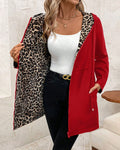 Women's Oversized Reversible Animal Print Zip-Front Coat