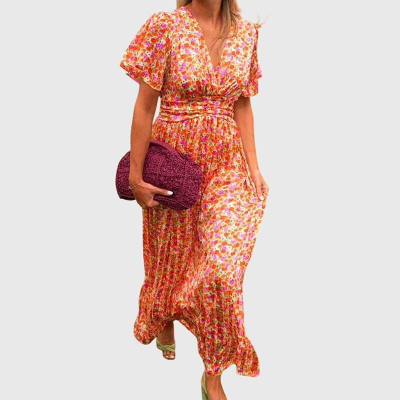 Women's Wrap Style Flattering Long Dress