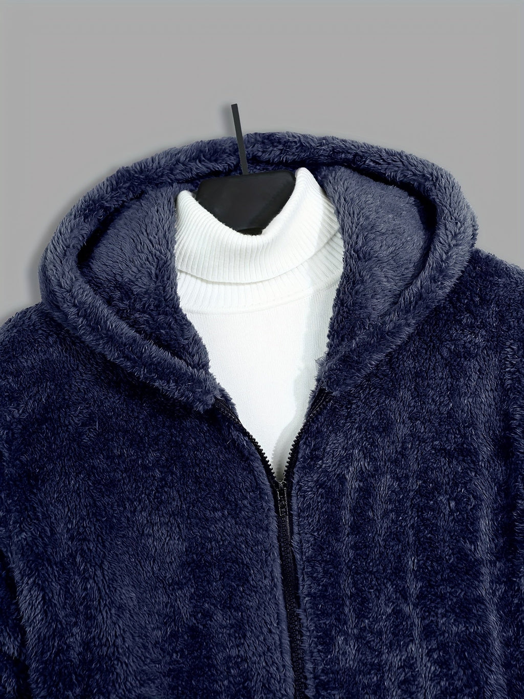 Men's Full Zip Hooded Cozy Plush Jacket