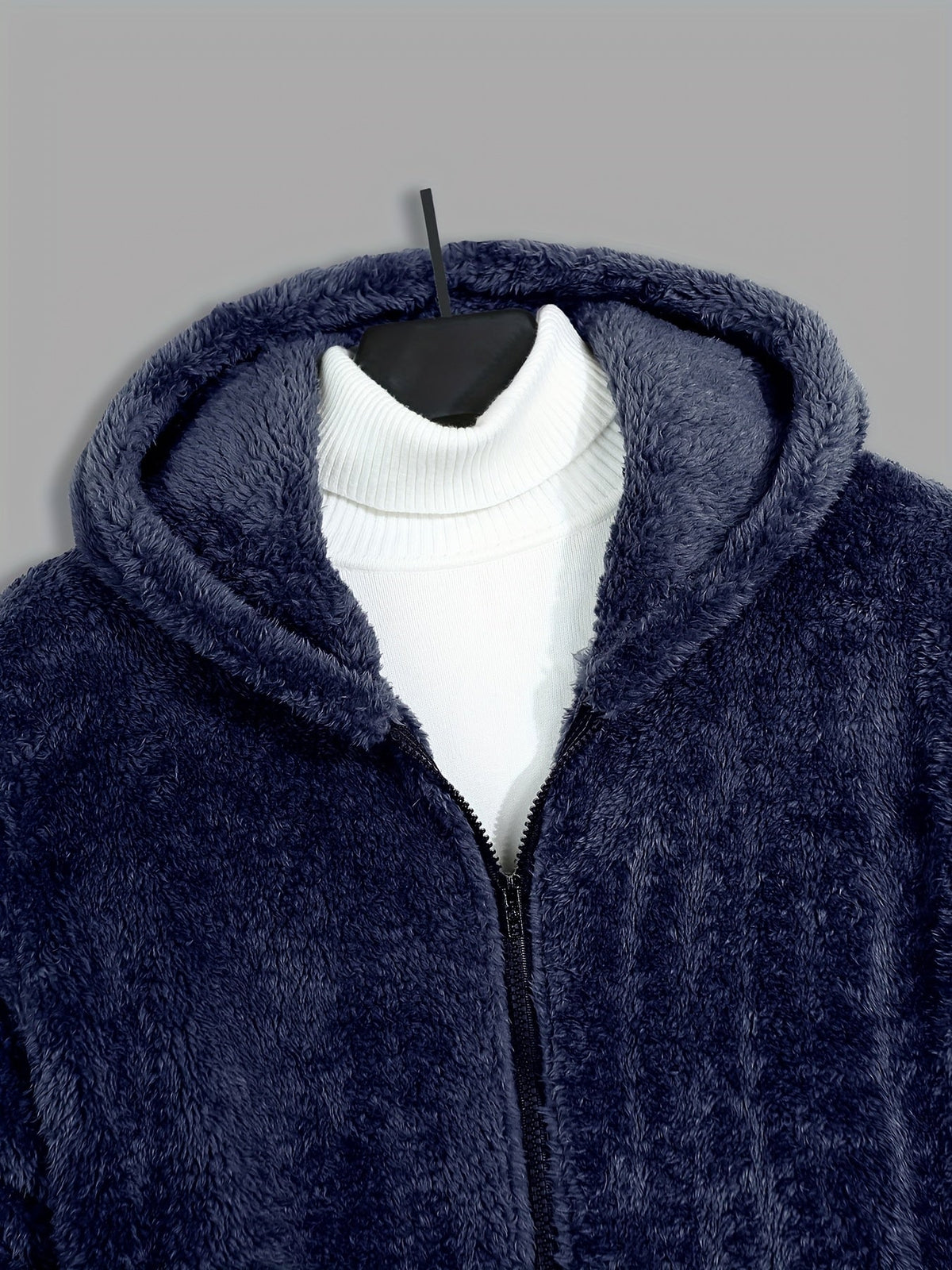 Men's Full Zip Hooded Cozy Plush Jacket