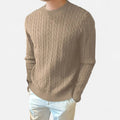 Men's Medium-Stretch Ribbed Crew Neck Fall Sweater