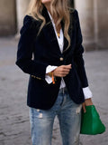Women's Smooth Drape Plush Velvet Blazer Jacket