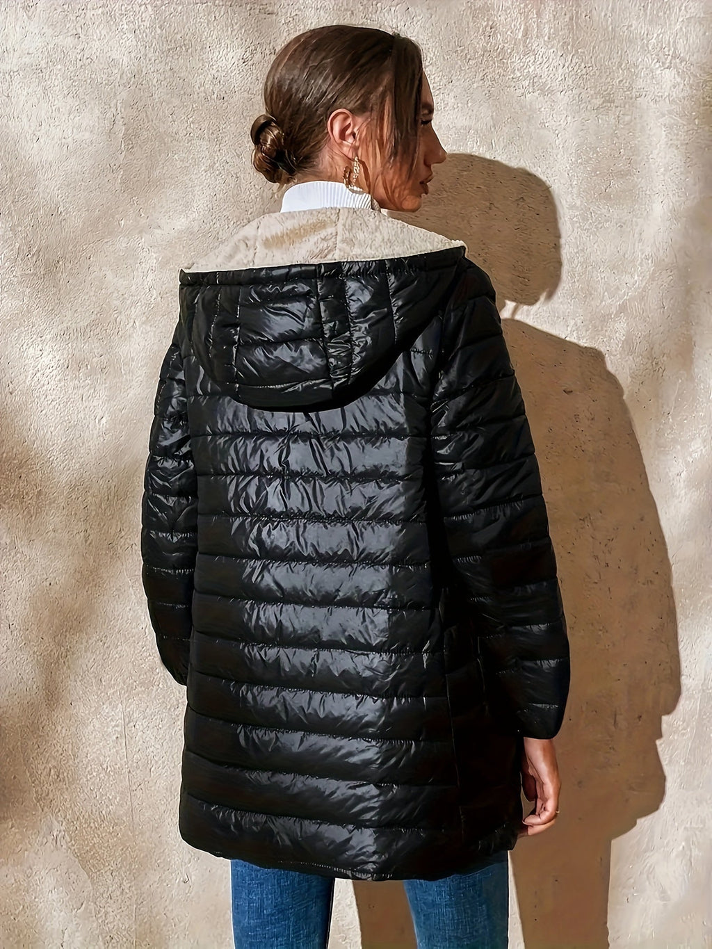 Women's Long Lined Quilted Puffer Coat