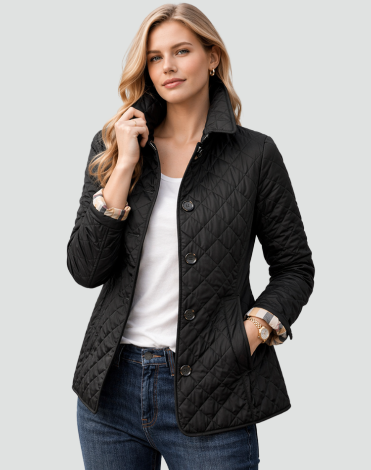 Women's Lightweight Padded Jacket with Button Front