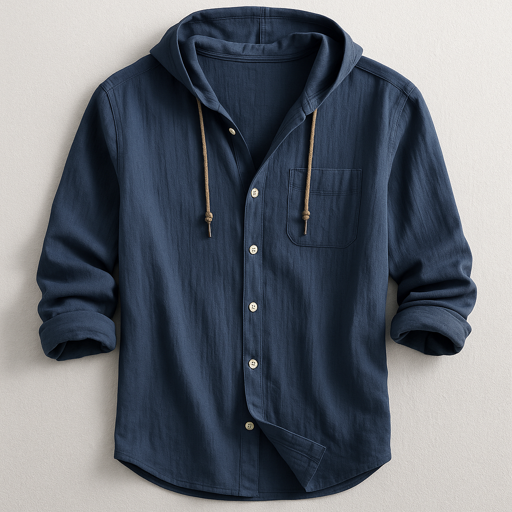 Men's Casual Hood Detail Layering Overshirt