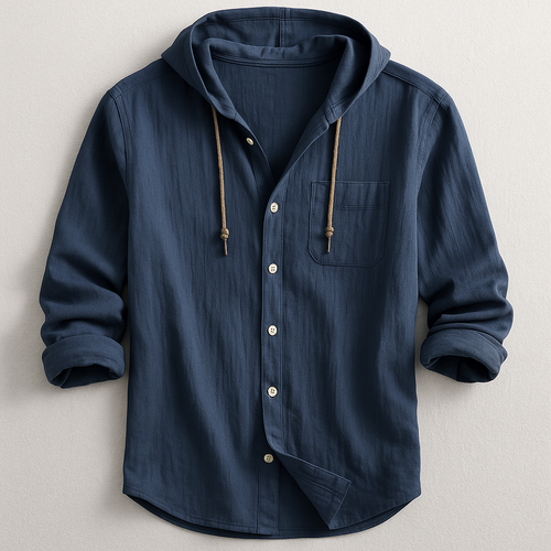 Men's Casual Hood Detail Layering Overshirt