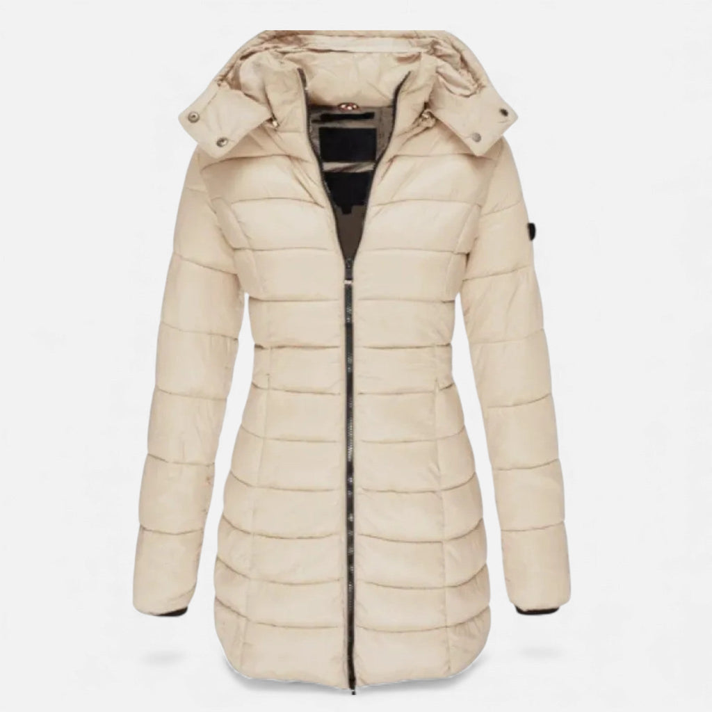 Women's Tailored Quilted Puffer Jacket in Mid Length