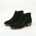 Women's Tassel Zipper Suede Look Short Boots