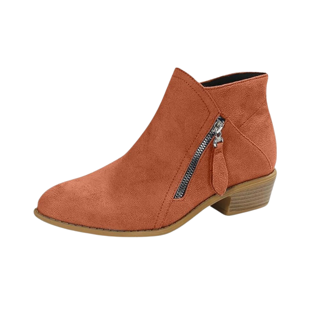 Women's Tassel Zipper Suede Look Short Boots