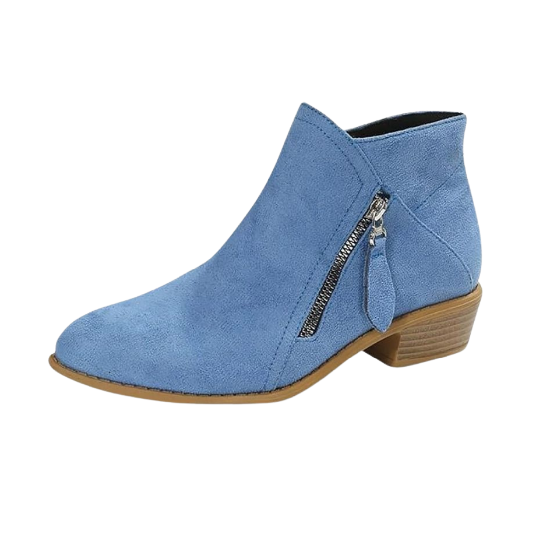 Women's Tassel Zipper Suede Look Short Boots