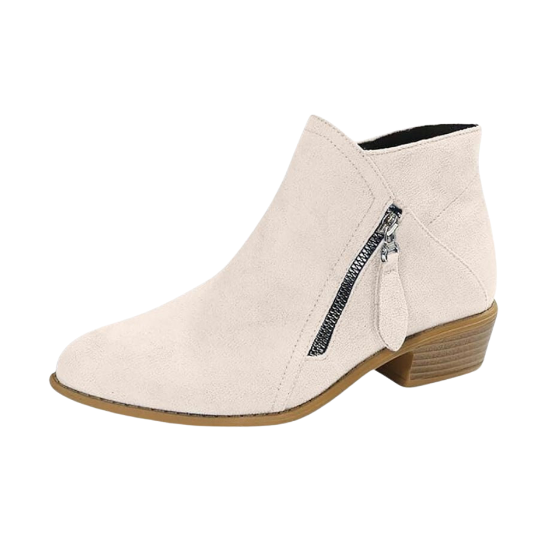 Women's Tassel Zipper Suede Look Short Boots