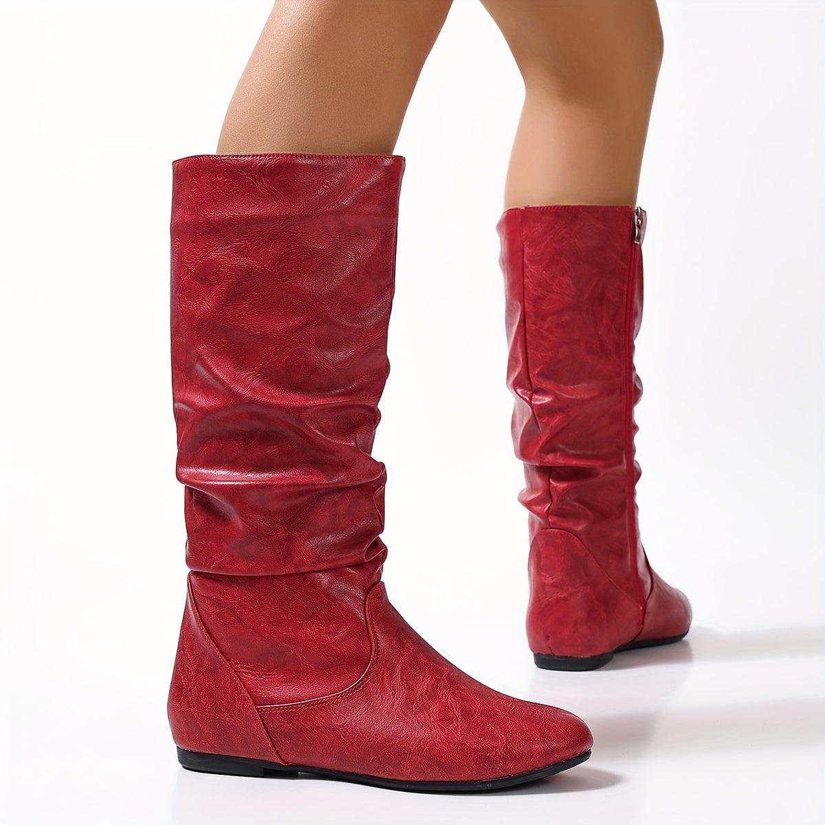 Women's Relaxed Slouchy Flat Knee-High Boots